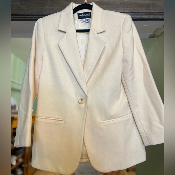 Vintage Sag Harbor Cream Wool Blazer, 4/Small - Picture 2 of 7